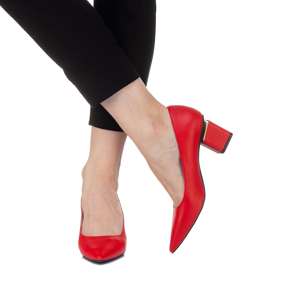 Pantofi dama cu toc Karola rosii Incaltaminte Dama 2023-02-03